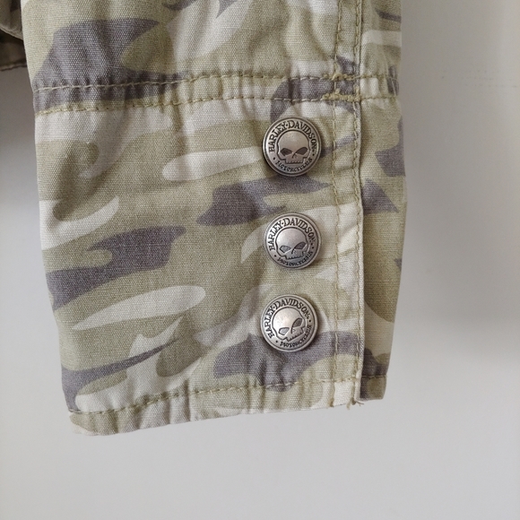 Harley Davidson Motorcycle 2 In 1 Camouflage Jacket Size Large - Picture 9 of 15